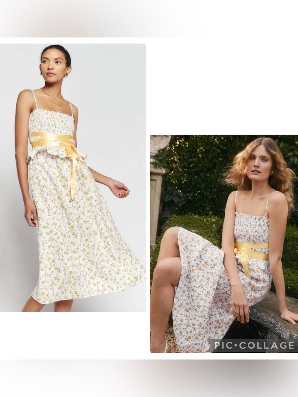 Reformation “Miles” Floral Linen Midi Dress